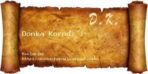 Donka Kornél névjegykártya